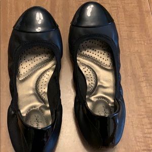 Womens black ballet slip ons